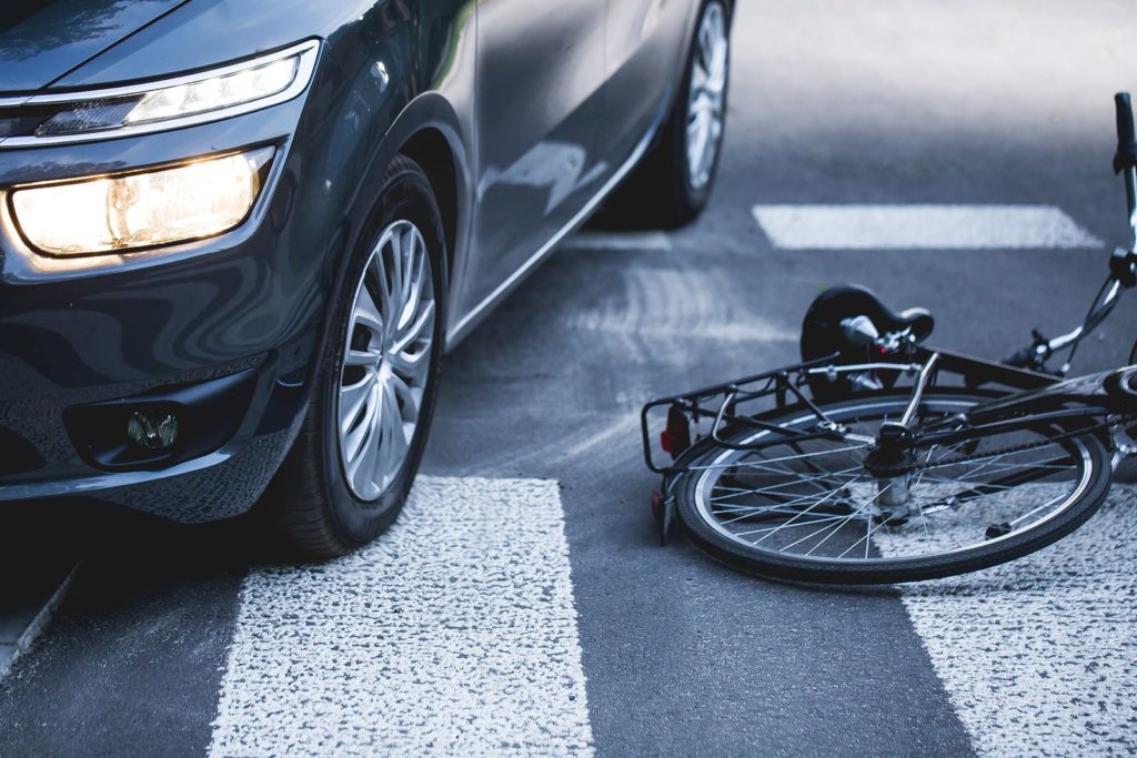 bicycle accident with a car