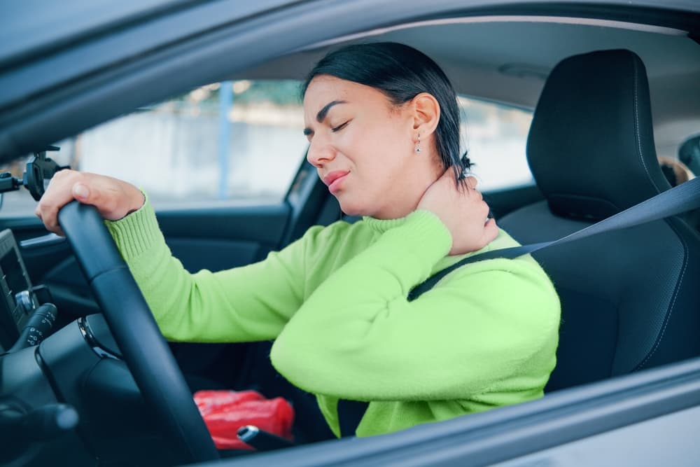 Woman suffering injury after car crash fender bender in Philadelphia, PA